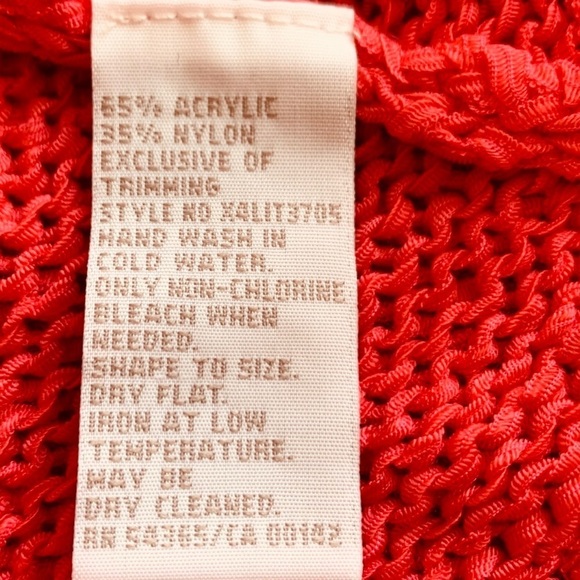 TanJay Coral Open Weave With Beading Detail V-Neck Sweater Women's Size Large - Picture 10 of 14